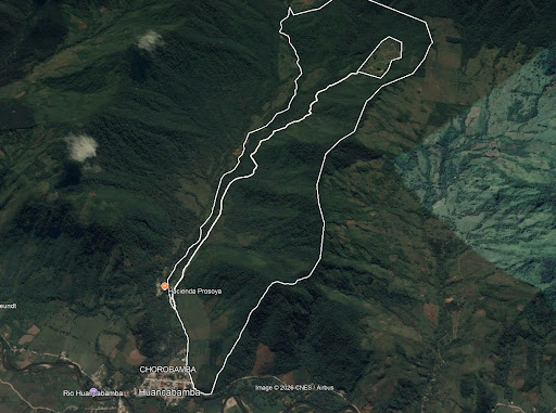 Vista satelital de la extensión total del fundo - 629 hectáreas